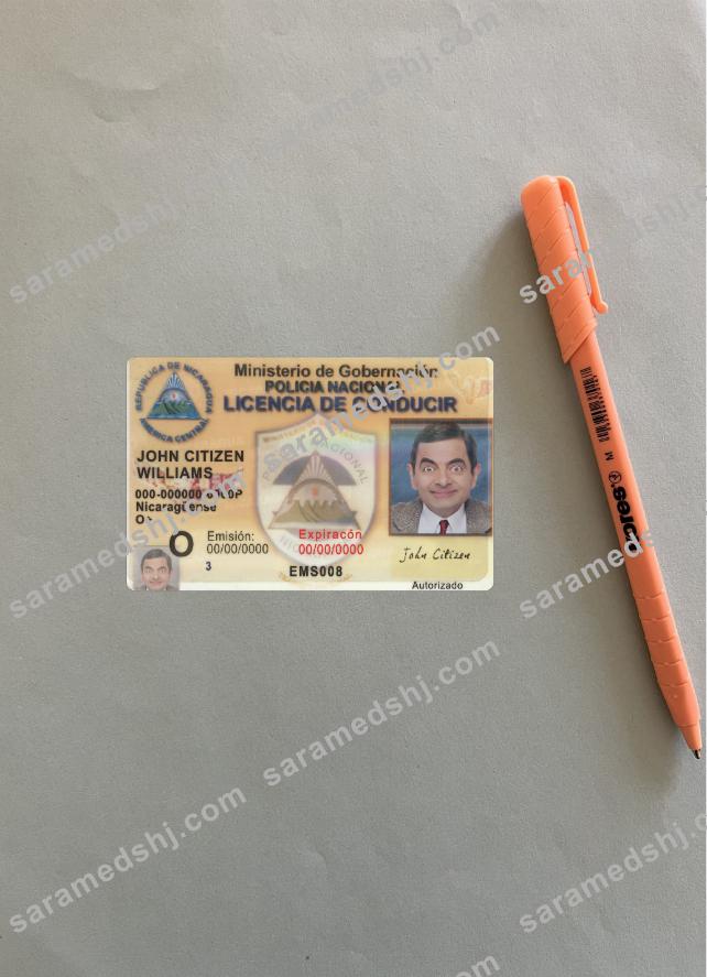 Nicaragua driving license photolook FRONT